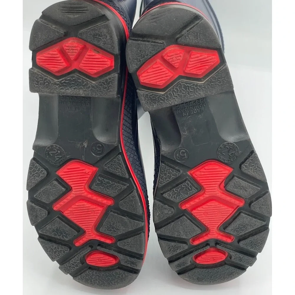 Servus Men's Size 5 PVC Waterproof Work Boots Black Red EH